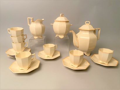 null SARREGUEMINES, 1930s

Part of a porcelain tea set with pearl frieze and gold...