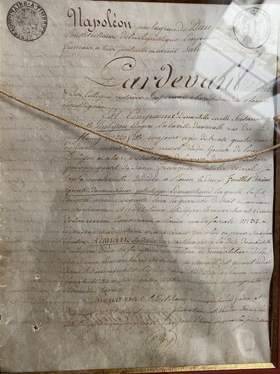 null Two autographed letters, one written in the name of Napoleon.

One located and...