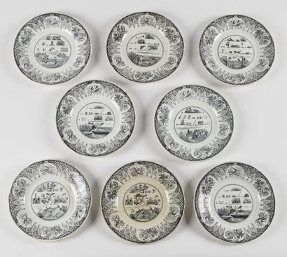 null GIEN, LEBOEUF MILLIET, GIGOIN SARREGUEMINE

Set of plates (37) in fine earthenware...