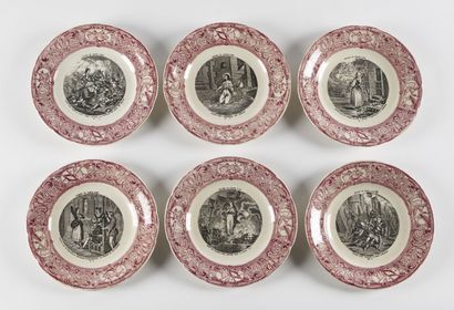 null CHOISY LE ROI - GIEN - SARREGUEMINE

Set of thirty-eight fine earthenware plates...