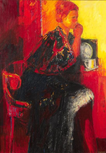null Françoise BERNARD (1921-)

Jeune femme au fauteuil rouge

Huile sur toile, signée...