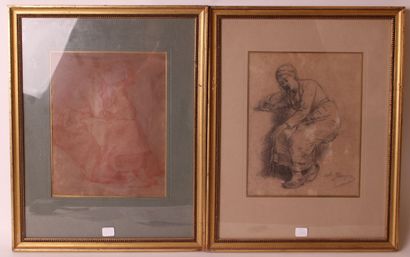 Charles JACQUES (1879-1959)

Two framed drawings:...