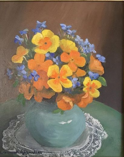 null Hélène BESNARD-GIRAUDIAS (1906-2003)

Bunch of flowers 

Two oil on canvas,...