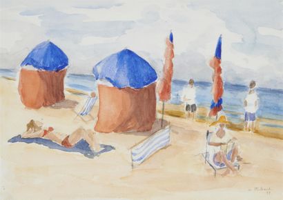 null C. RICHARD

The Beach

Watercolour, signed and dated 99 on the lower right.

27...