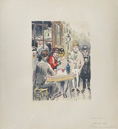 null After VAN DONGEN 

Scene of a café 

Print in colors 

Size of the sheet : 31...