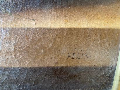 null ECOLE DU XIXe siècle 

Nature morte 

Huile sur toile signé Félix en bas à droite...