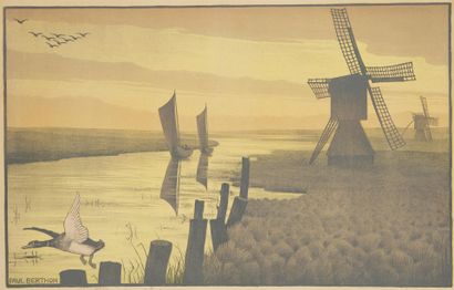 null Paul BERTHON

Mill and sailboat

Print, signed lower left and dedicated in pen.

34,7...