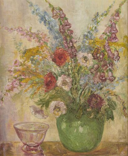 null ECOLE FRANCAISE vers 1900, suiveur de Gernez

Bouquet de fleurs

Huile sur toile.

73,5...