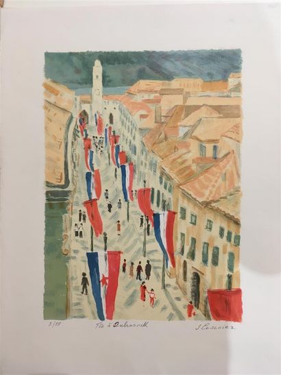 J. CUSENIER

Party in Dubrovnik

Two lithographs,...