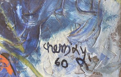 null Jacques CHEMAY (1938-1996)

Composition au visage bleu, 1960

Huile sur toile,...