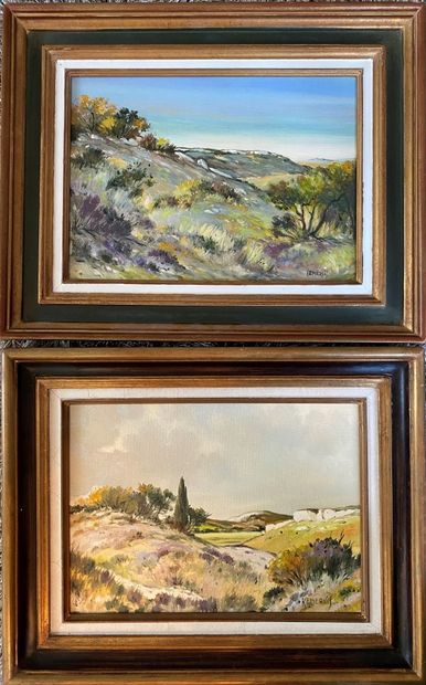 null KEMERLIS 

Two landscapes

Oils on canvas signed lower right "TOUFFU slope,...