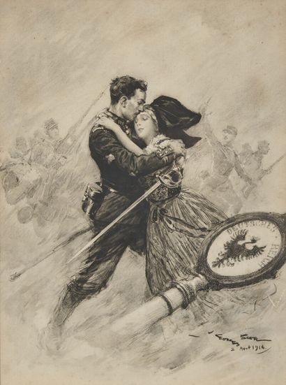 null After Georges SCOTT (1873-1942)

Couple embracing on a battlefield

Reproduction

39...