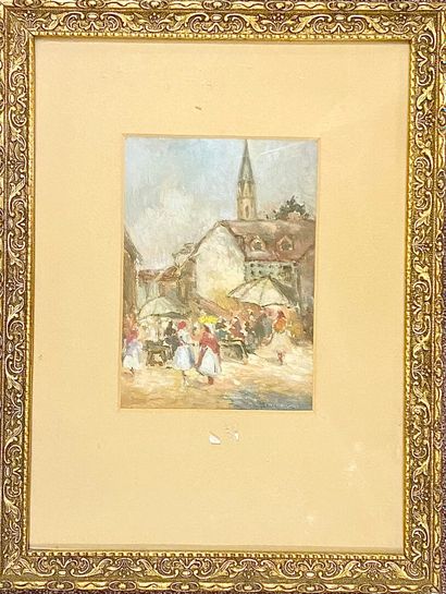 null EUROPEAN SCHOOL of the 20th century

Market place in Zagreb 

Watercolor and...