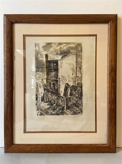 null DEEARIN (?)

Architectural view.

Burin and aquatint in a wooden frame.

Signed...