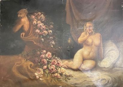null André GRANCHET (XIX-XX)

Fantasme obsessionel, 1912

Femme nue aux roses

Huile...