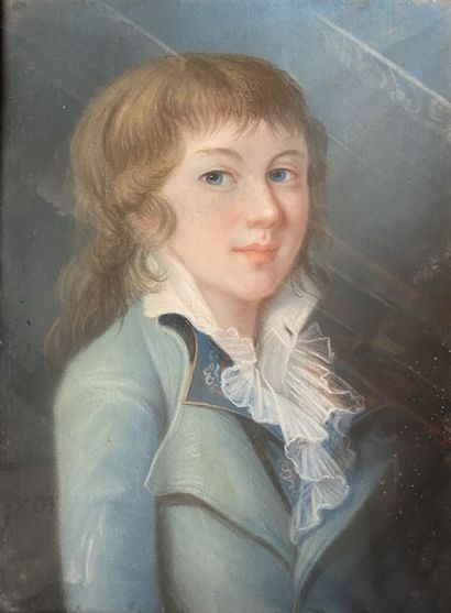 null ECOLE FRANCAISE du début du XIXe siècle 

Portrait de jeune homme à la collerette

Pastel...