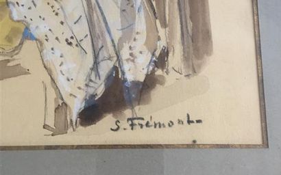 null Suzanne FREMONT (1876-1962)

Jeune femme assise

Aquarelle signée en bas à droite.

38...
