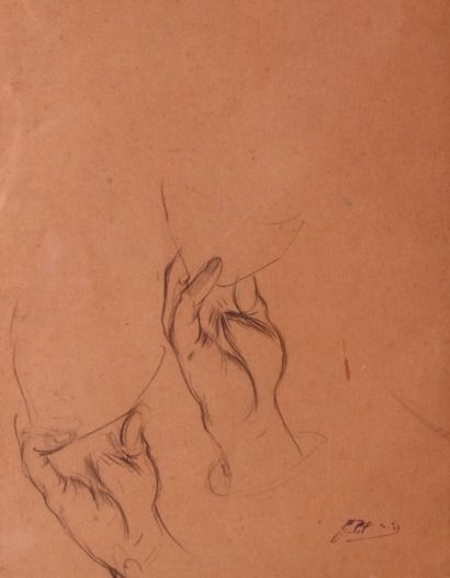 null Georges CLAIRIN (1843-1919)

Deux études de mains 

Ensemble de deux dessins...