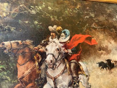 null MR. SATEO

Riders loaded by bulls.

Oil on canvas in a gilded wood frame.

Signed...