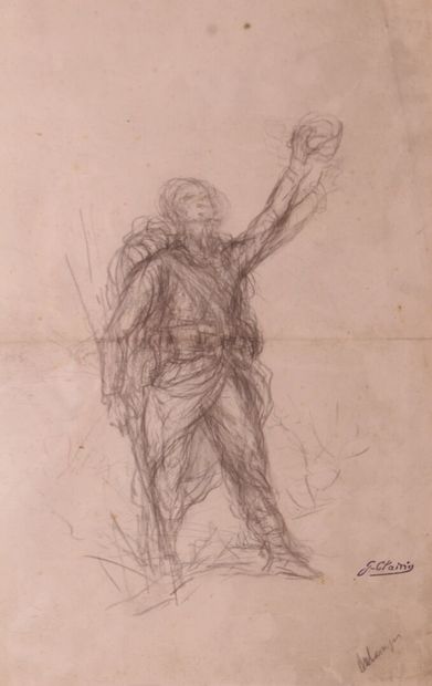 null Georges CLAIRIN (1843-1919)

Homme la main levée

Crayon sur papier. Cachet...