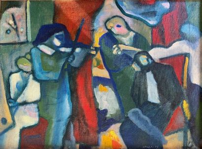 null Russian modern school

The musicians 

Oil on canvas, signed lower right and...