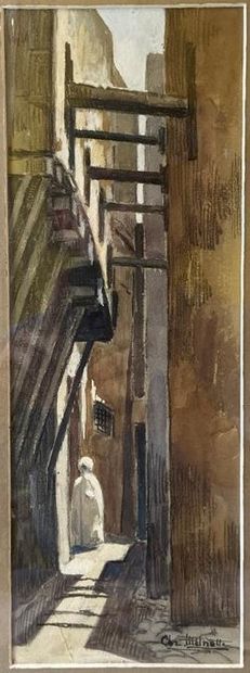 null MELNOTTE Christian Renée

Street scene in Fez.

Gouache wash and paste on paper.

Signed...