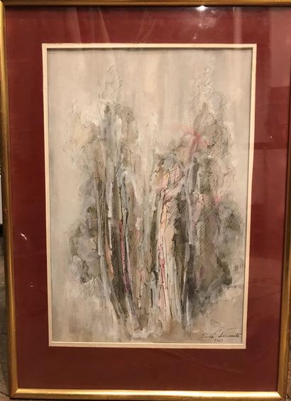 null Pierre LECOMTE (20th) 

Trees 

Watercolor 

Signed and dated 1967 lower right...