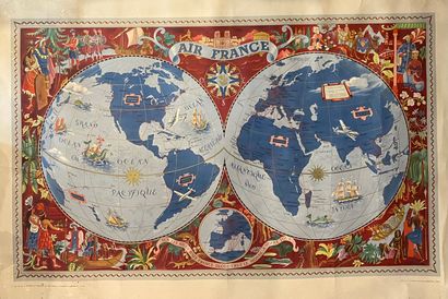 null Lucien Boucher (1889-1971)

Poster representing an Air France Planisphere. Printed...