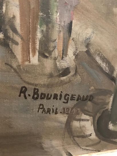 null Roland BOURIGEAUD 

Arc de triomphe 

Huile sur toile 

Signé en bas à droite,...