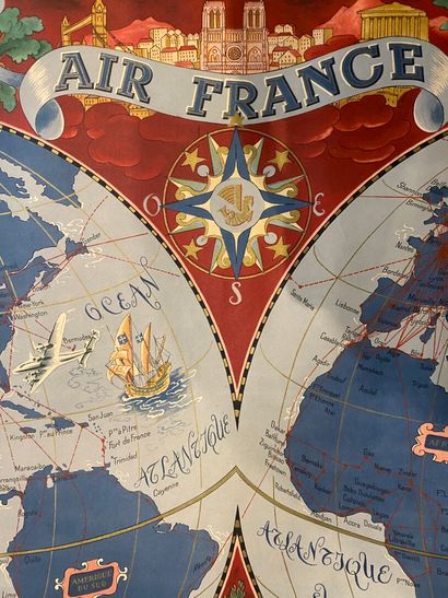 null Lucien Boucher (1889-1971)

Affiche représentant un Planisphère Air France....