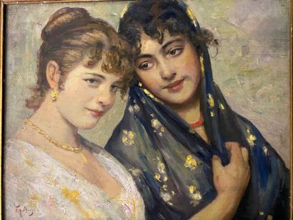 null Italian school (20th century) 

The two friends 

Oil on cardboard, signed lower...