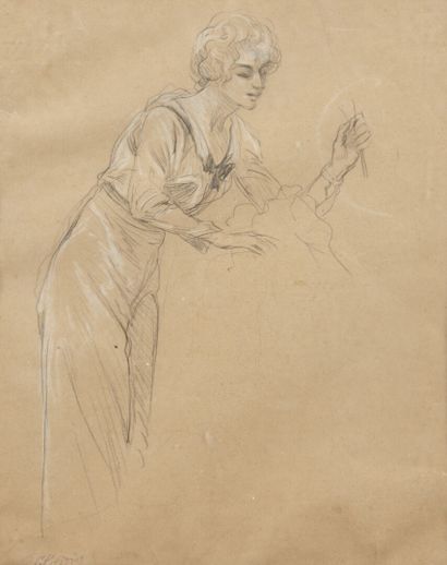 null Georges CLAIRIN (1843-1919)

Study of a woman 

Pencil and gouache on paper....