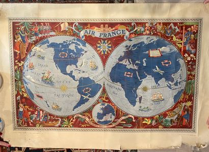 null Lucien Boucher (1889-1971)

Poster representing an Air France Planisphere. Printed...