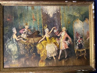 null Italian School (XXth)

The Music Room 

Oil on panel, with a signature in the...