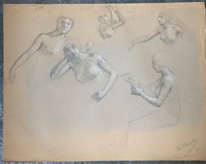 null Albert CHARPENTIER (1878-1951)

Set of four pencil and white chalk drawings...