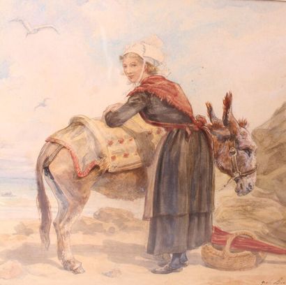 null Alfred QUESNAY DE BEAUREPAIRE (1830-1898)

The donkey of the Korrigans, Breton...