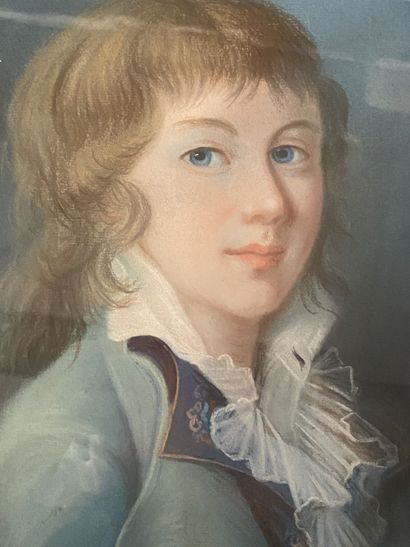 null ECOLE FRANCAISE du début du XIXe siècle 

Portrait de jeune homme à la collerette

Pastel...