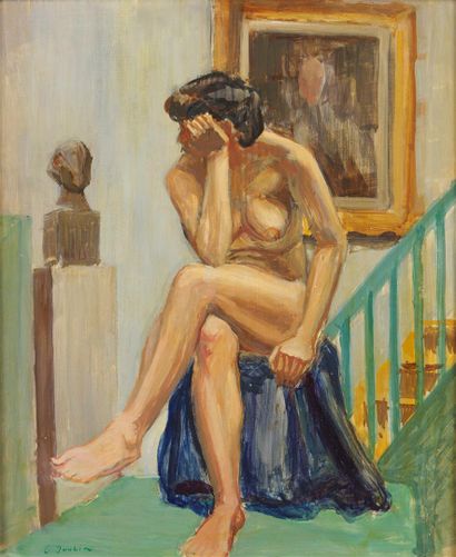 null Georges JOUBIN (1888-1983)

Naked woman sitting in front of the stairs

Oil...