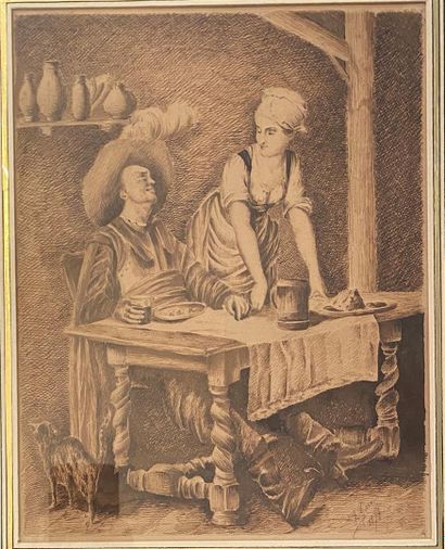 null V. GARCIN (19th-20th century)

Interior scene 

Engraving signed and dated lower...