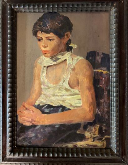 null Italian school (20th century)

Young boy 

Oil on panel 

47 x 33 cm