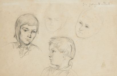 null Georges CLAIRIN (1843-1919)

Study for children's faces

Pencil on paper. Bears...