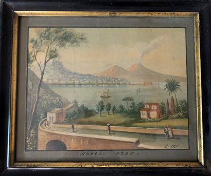 null Italian school in the taste of Neapolitan gouaches (XXth) 

Napoli 1906

Gouache...