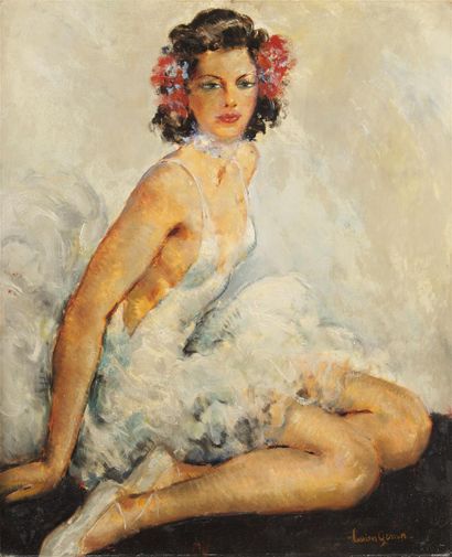 null After Lucien GENIN (1894-1953)

Crouching Ballerina

Oil on isorel, signed lower...