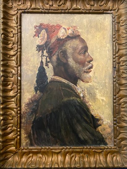 null Orientalist school (20th century)

Profile of a man with a headdress 

Oil on...