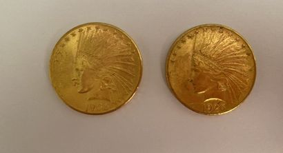 null *ETATS-UNIS, 2 pièces de 10 dollars en or, 1926.