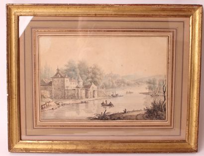 null Ecole du XVIIIe siècle 

Vues de villages lacustres

Deux aquarelles.

16 x...