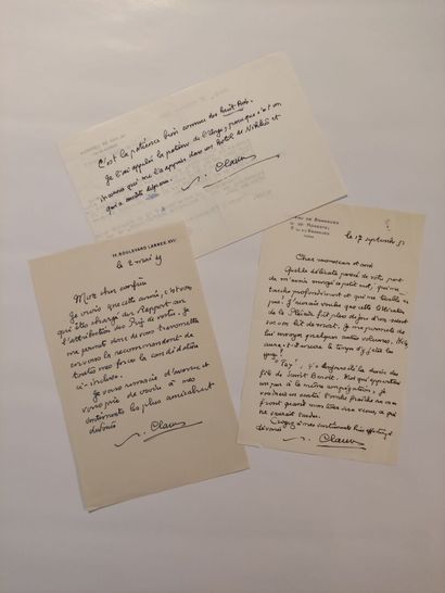 null CLAUDEL (Paul) (1868-1955) 3 documents. 			

Lettre autographe signée à Maurice...