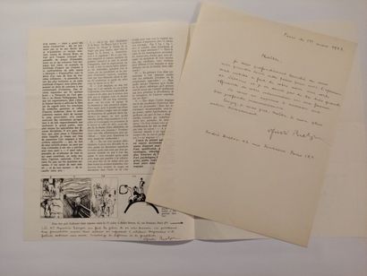 null BRETON (André) (1896-1966). 2 documents. 		

3 lignes autographes signées à...