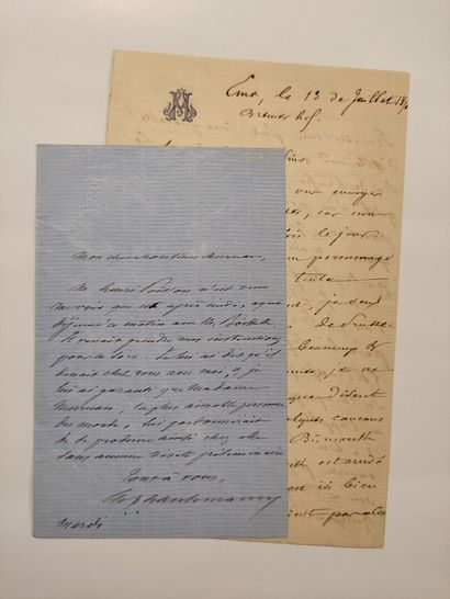 null HAUSSMANN (Georges Eugène) (1809-1891) 		

Lettre autographe signée à « Monsieur...