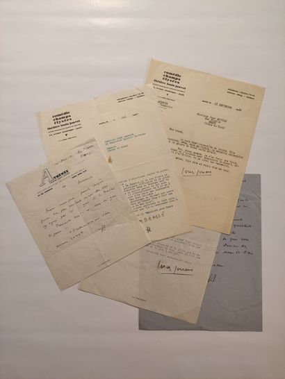 null JOUVET (Louis) (1887-1951). 5 documents. 			

3 Lettres signées et Lettre autographe...